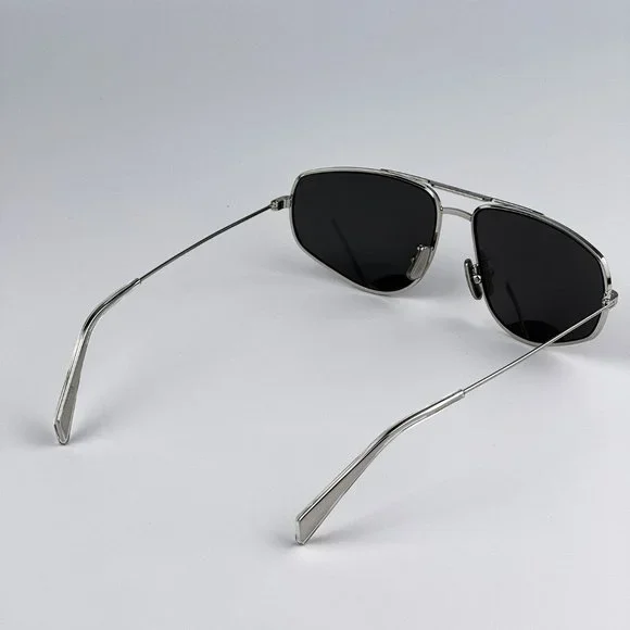 Celine CL40083U 16A Sunglasses Palladium Smoke Pilot Unisex CL 40083U - Picture 10 of 14